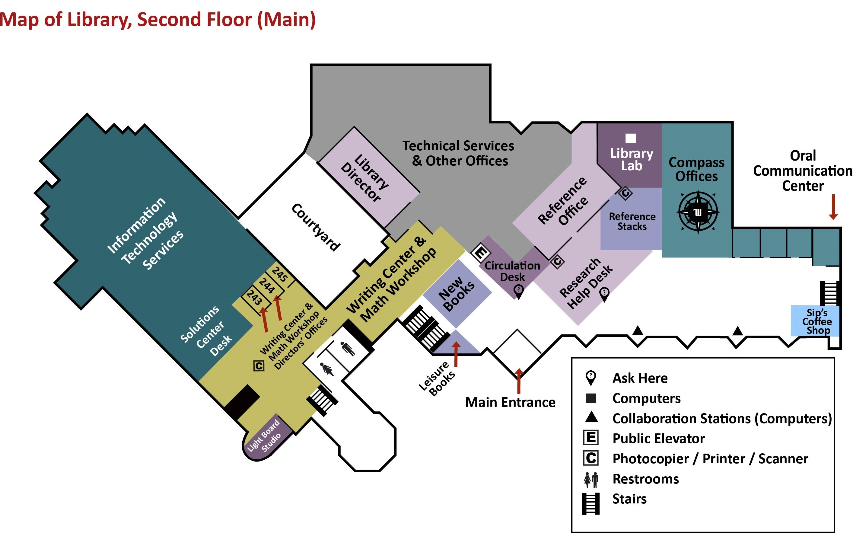 Library Map - Second Floor