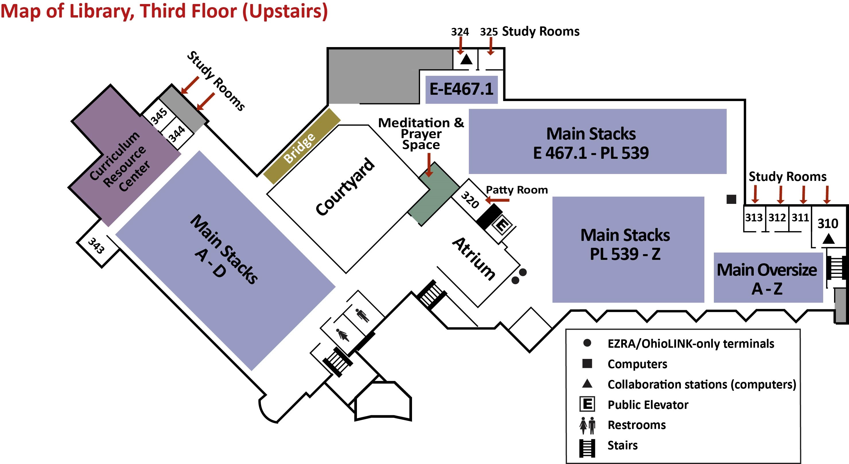 Map of the Library - Third Floor