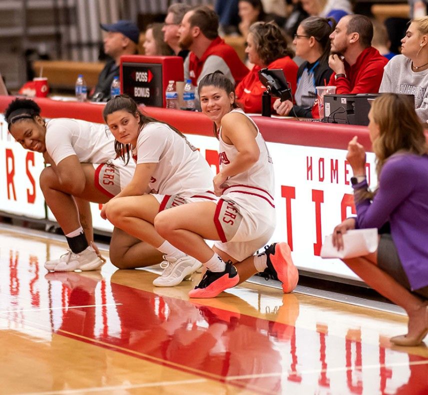 Women's Basketball Coach and Players